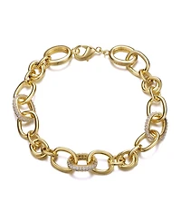 Rachel Glauber 14k Gold Plated with Cubic Zirconia Tubular Cable Link Love Knot Bracelet