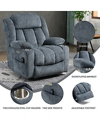 Clihome Up to 350 Lbs Chenille Power Lift Recliner Chair, Heavy Duty Motion Mechanism with 8-Point Vibration Massage
