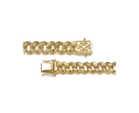 Rachel Glauber Men's Unique 14K Gold Plated Ornate Curb Link Chain Bracelet