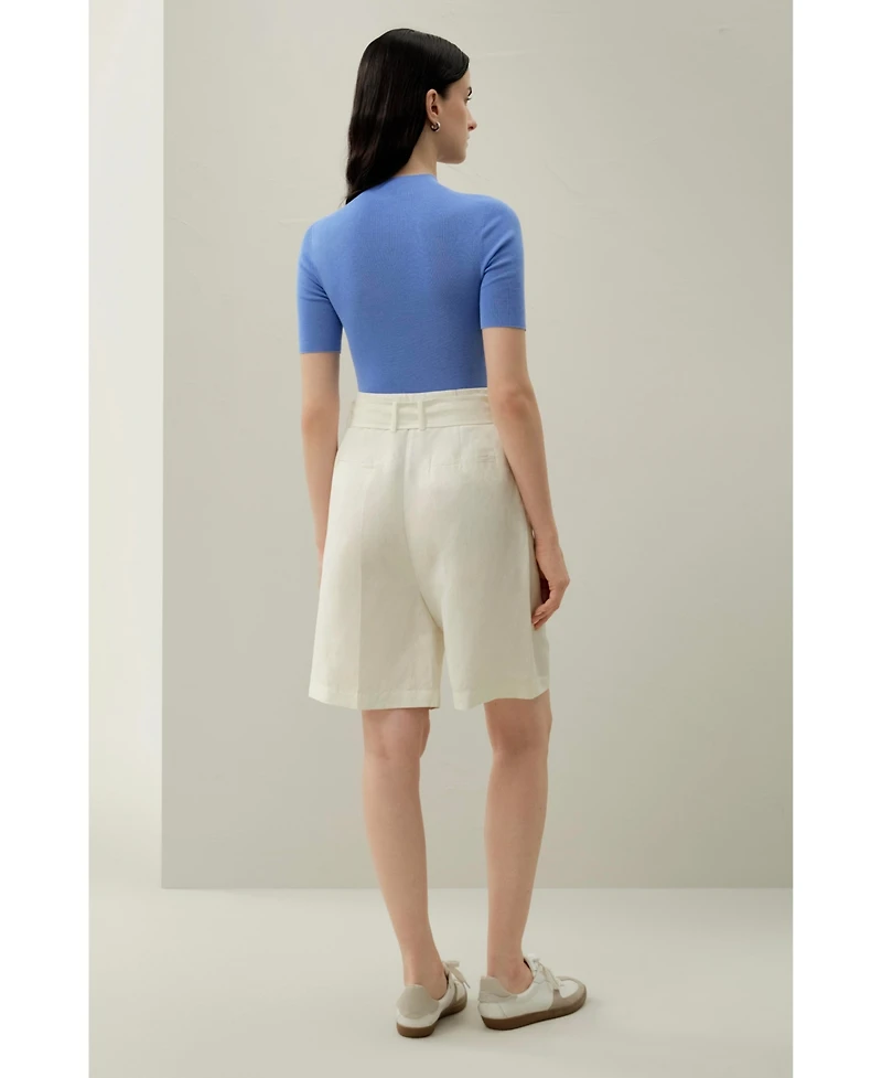 Lilysilk Women's Seamless Silk-Cotton Slim-Fit Knit Top