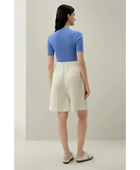 Lilysilk Women's Seamless Silk-Cotton Slim-Fit Knit Top