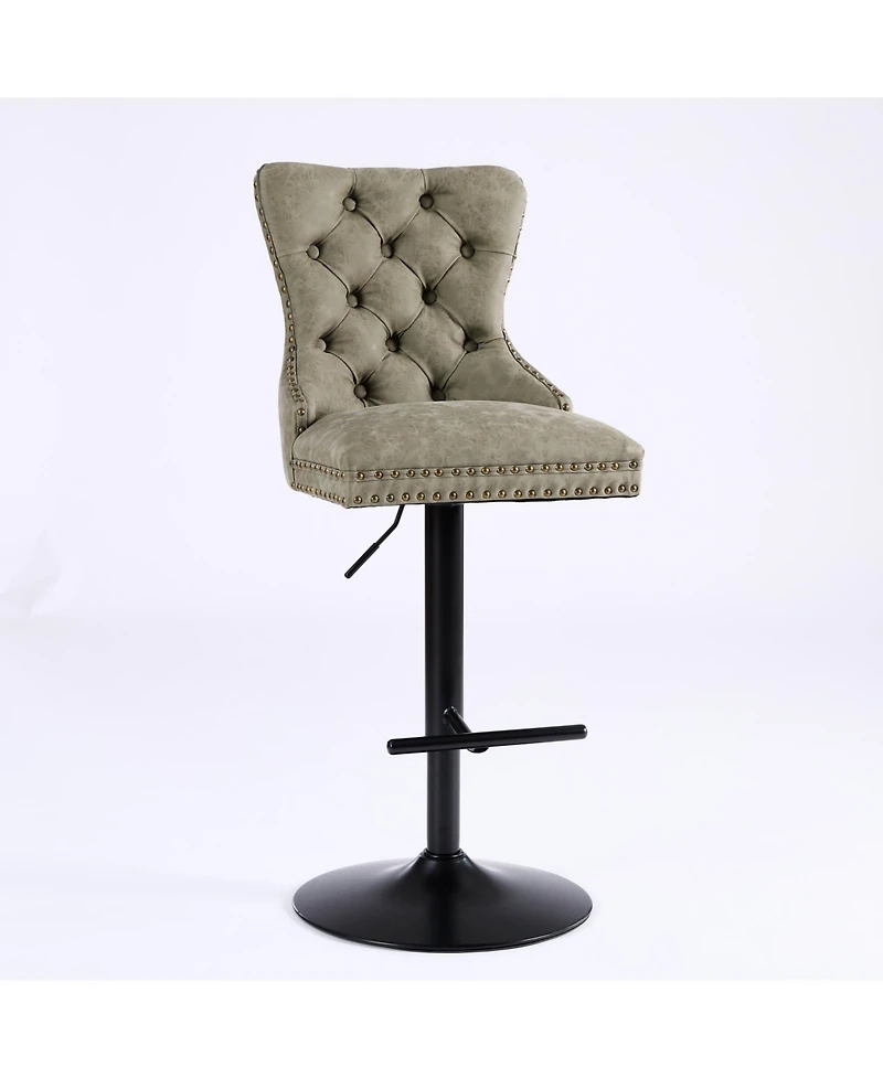 Clihome AandA Furniture,Aged and Retro Pu Swivel Barstools Adjusatble Seat Height from 26-33 Inch, Modern Bar Stools with Backs