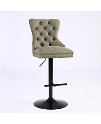 Clihome AandA Furniture,Aged and Retro Pu Swivel Barstools Adjusatble Seat Height from 26-33 Inch, Modern Bar Stools with Backs