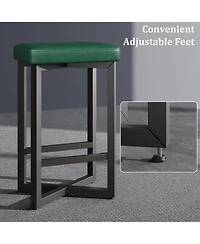 homfan Counter Height Bar Stool Set with Pu Padded Seat and Metal Frame for Kitchen Island Dining