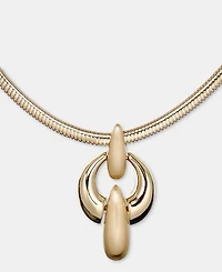 Anne Klein Puffy Linked Pendant Necklace, 16" + 3" extender