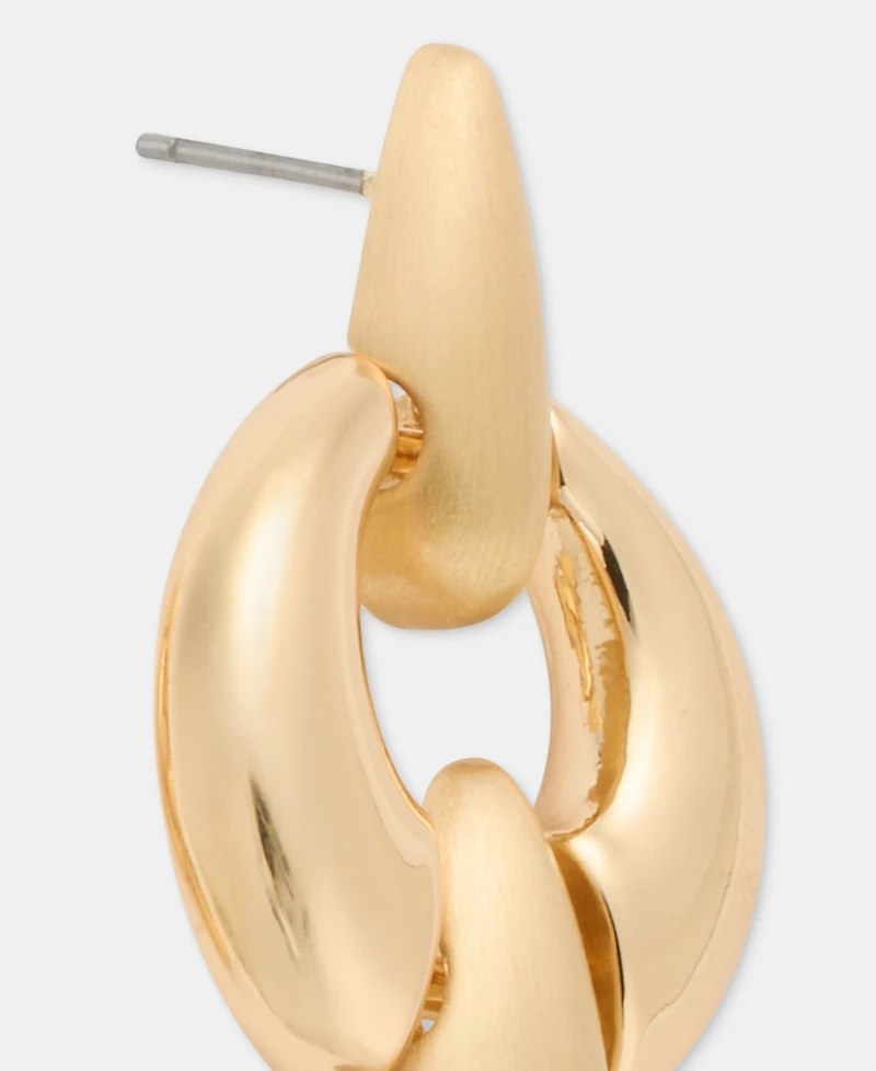 Anne Klein Puffy Linked Linear Drop Earrings
