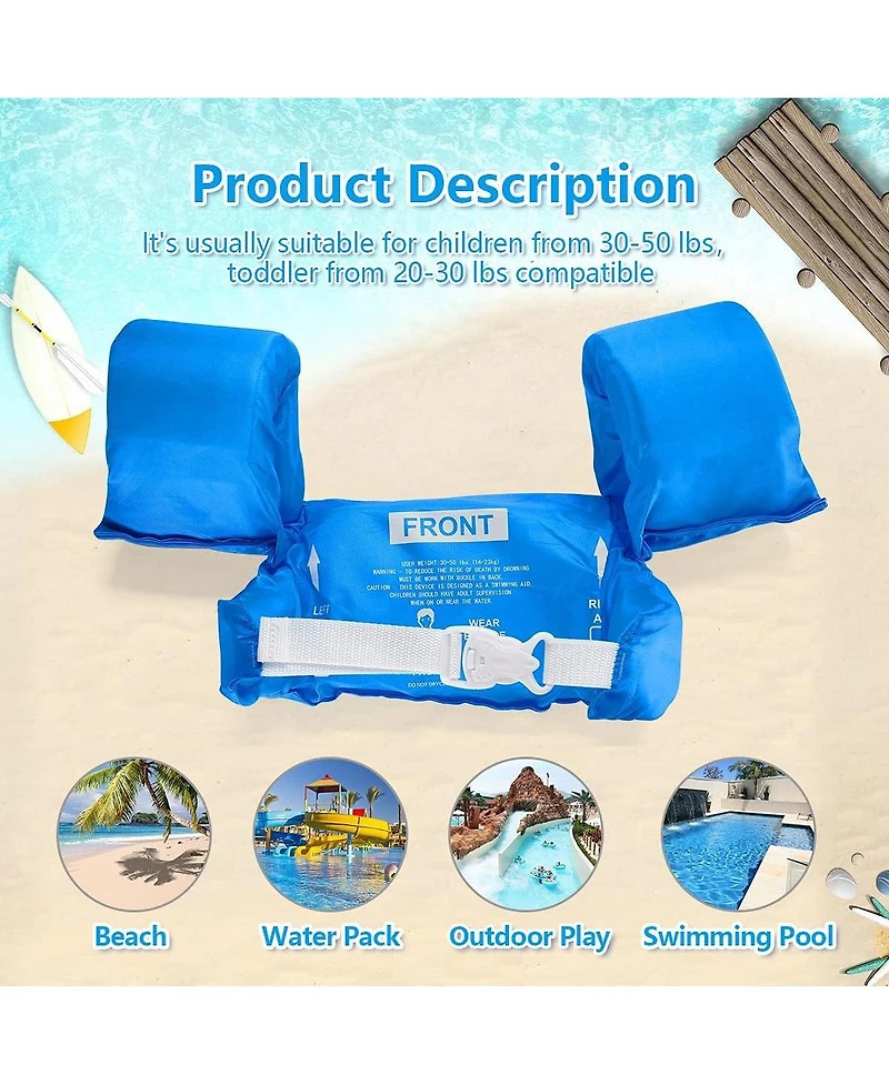 Aofar Kids Swim Vest Float Jacket with Bag for Pool Beach
