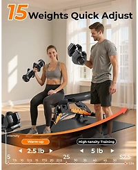 Fed Fitness DB1 Single Adjustable Dumbbell, 15-in-1 QuickDial 52.5lb, with Storage Box and App, Home Gym Weights for Hiit and Drop Set