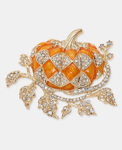 Anne Klein Pave Vined Pumpkin Pin