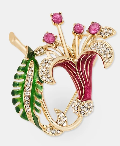 Anne Klein Crystal Lily Flower Pin