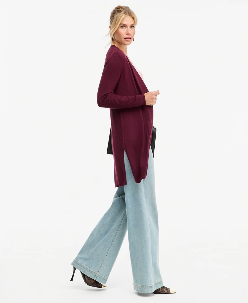 I.n.c. International Concepts Women's Duster Open-Front Ribbed Cardigan, Macy's Exclusive