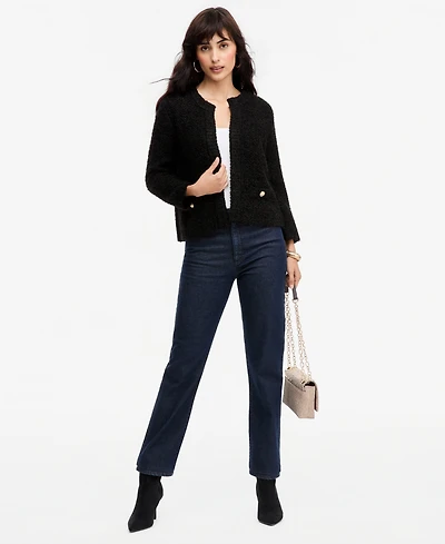 I.n.c. Women's Eyelash 3/4-Sleeve Cardigan, Macy's Exclusive