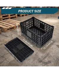 gaomon 10PCS Stackable Collapsible Heavy Duty Plastic Storage Organizer Crate for Outdoor Office, Home, School, Camping