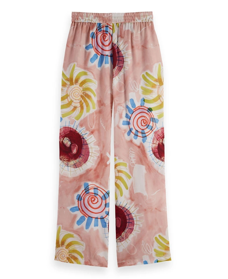 Scotch & Soda Women's Gia Mid Rise Wide Leg Elasticated Trousers