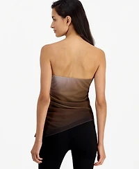Madden Girl Juniors' Strapless Ruched Asymmetrical Hem Tube Top