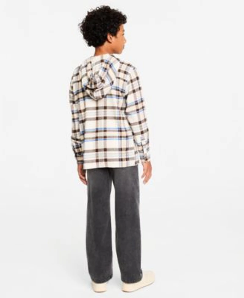Epic Threads Boys Xs Xl Hooded Plaid Flannel Jacket Own The Court T Shirt Loose Fit Jeans Macys Exclusive