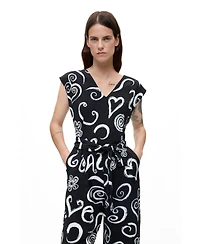 Desigual Women's Printed Letter Jumpsuit