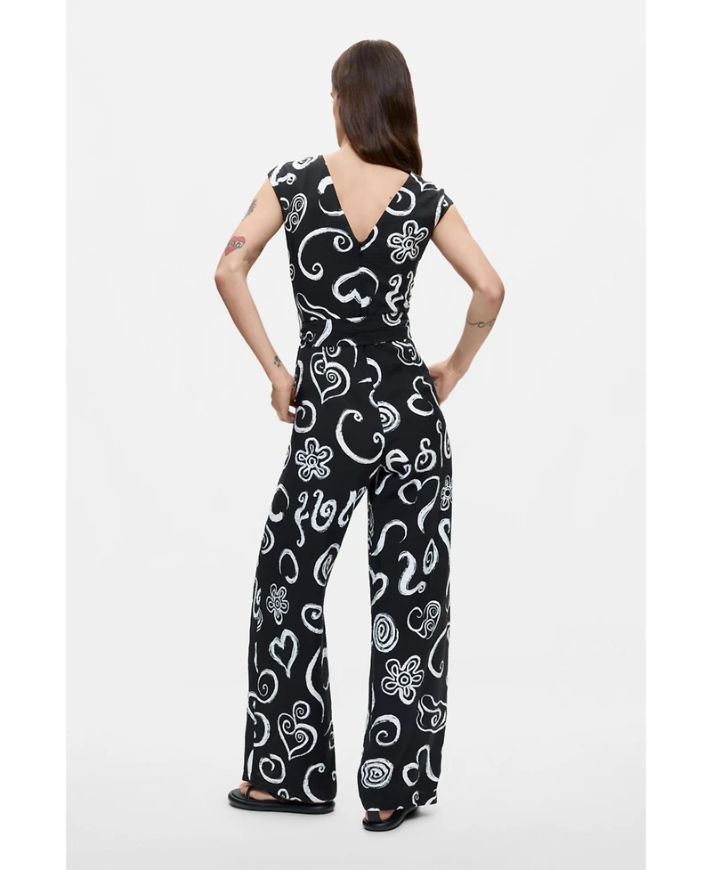 Desigual Women's Printed Letter Jumpsuit