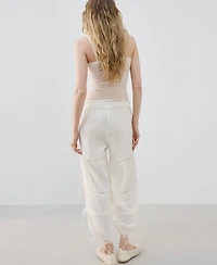 Mango Women's Bows Baggy Cotton Pants