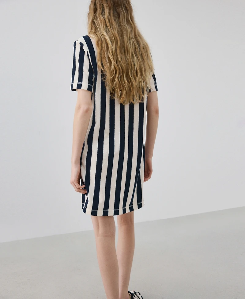 Mango Women's Striped Terry Cotton Nightgown
