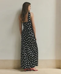 Mango Women's Polka-Dot Satin-Finish Dress