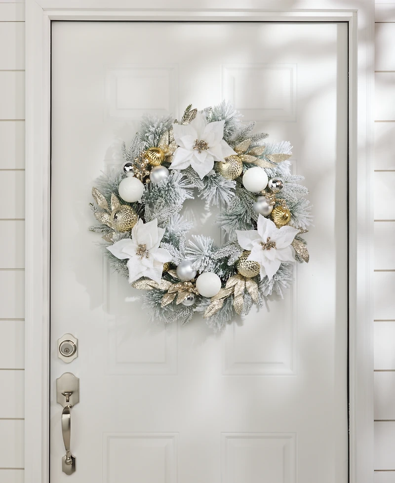 Holiday Lane Opulence Wreath with Ornaments and Flowers, Macy's Exclusive