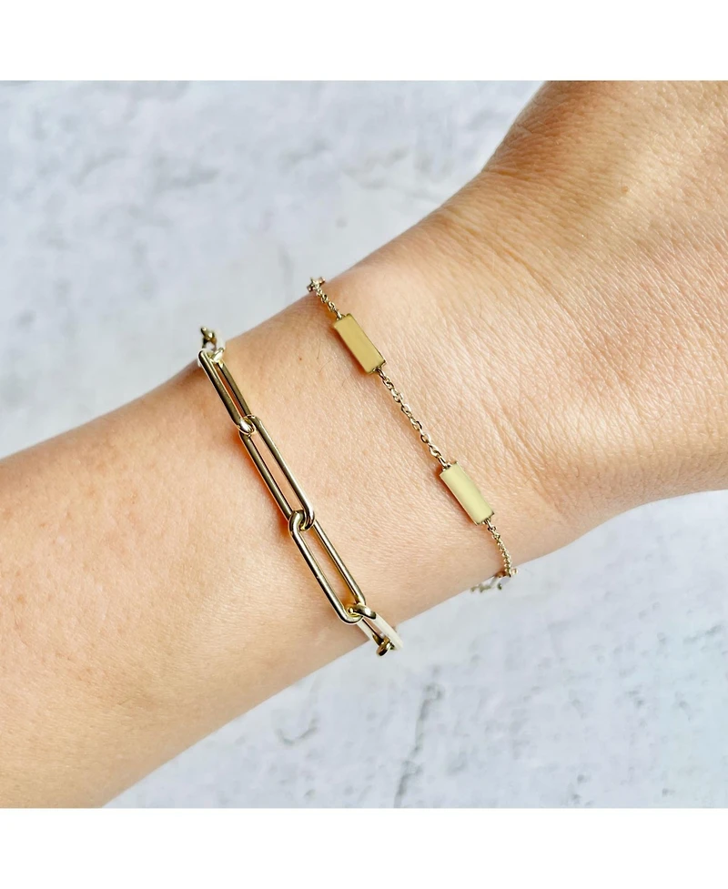The Lovery Gold Bar Chain Bracelet 14K Gold