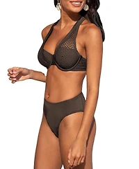 Cupshe Women's Mesh Overlay Underwire Bikini Set