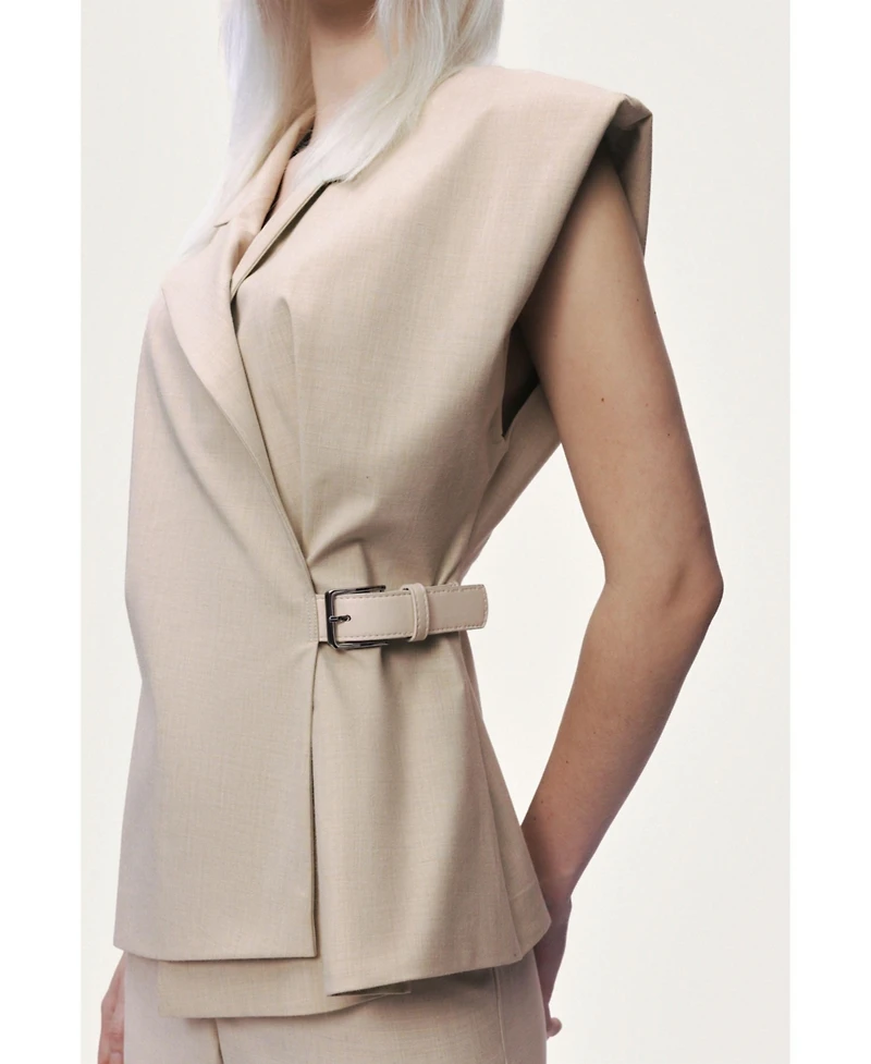 Nocturne Women's Belted Double-Breasted Vest
