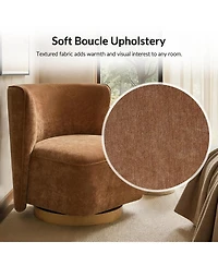 Hulala Home Haze Modern Boucle Upholstered Wingback Swivel Barrel Chair with Fully Assembled