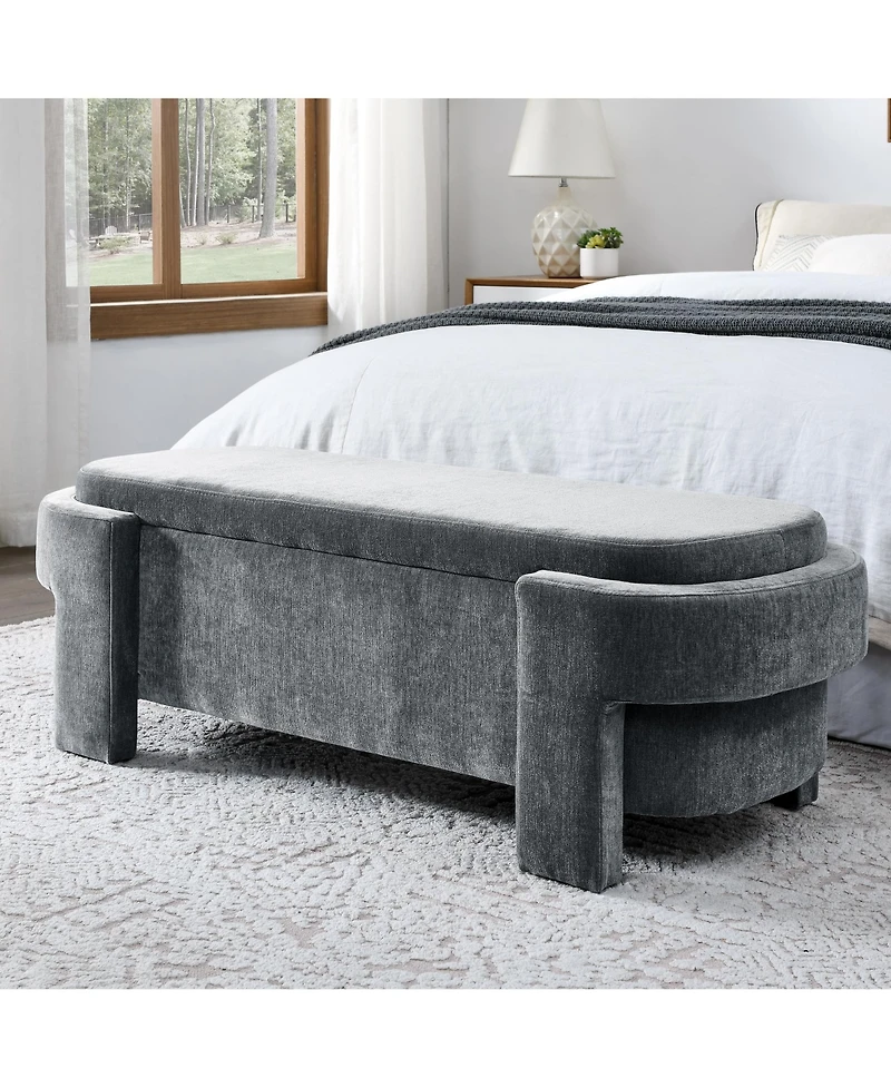 Flynama 51.5" Chenille Large Storage Bench