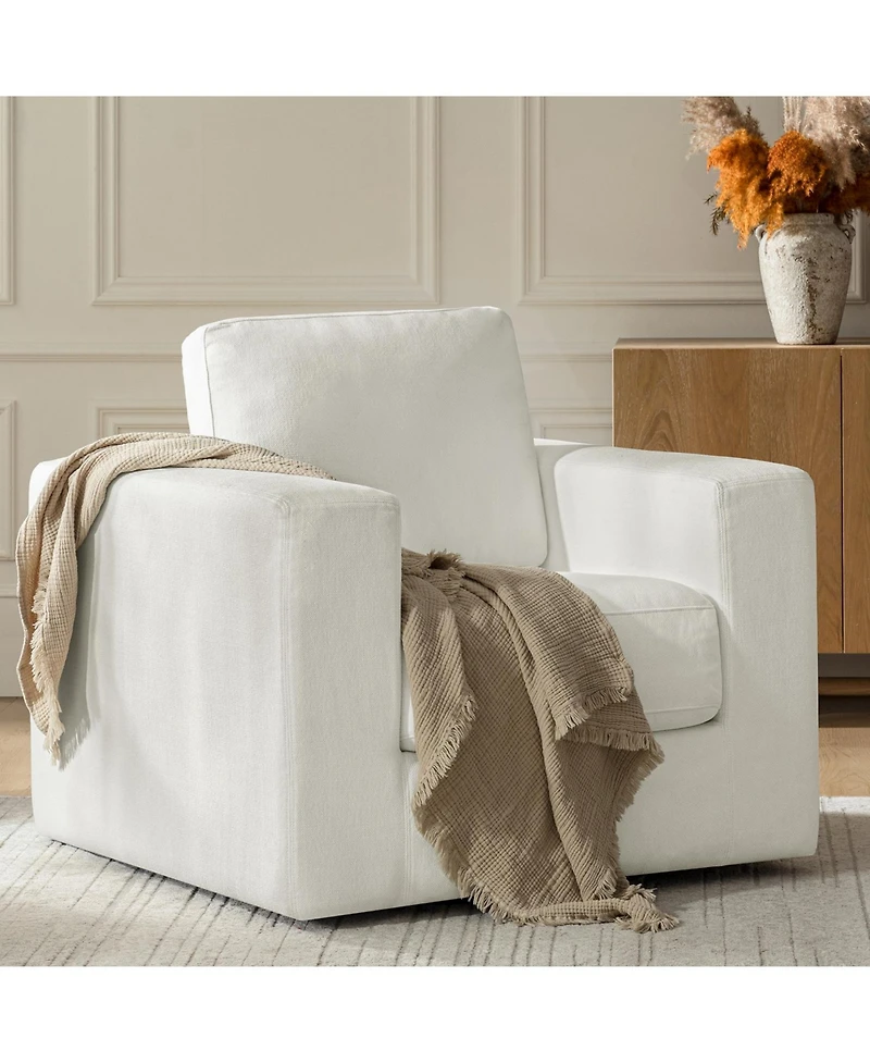 Hulala Home Landon Slipcovered Swivel Rocker Chair