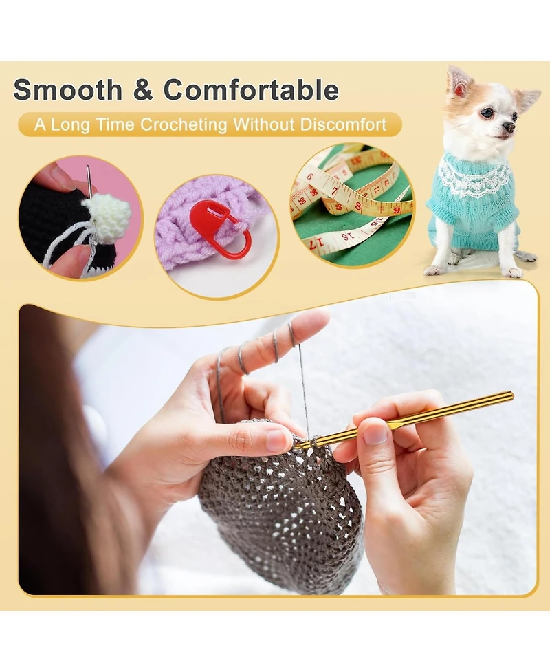 Aeelike Crochet Yarn Kit - 1093 Yards Acrylic Yarn for Knitting, Full Crochet Kit for Beginners with Aluminum Crochet Hooks, Instruction Book
