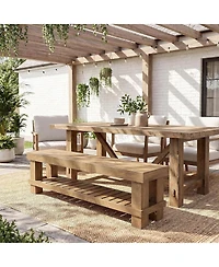 Tribesigns 63" Long Entryway Dining Bench with Slatted Shelf Farmhouse wooden bench seat with storage for hallway, mudroom, bedroom