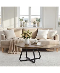 Tribesigns 31.5 Inches Round Coffee Table, Modern Wooden Center Table for Living Room, Home Office, Small Space, Easy Assembly