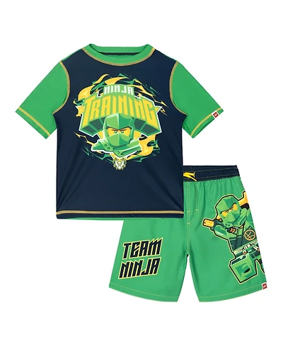 Lego Boys 2-Piece Swimwear Rash Guard and Swim Trunks Set