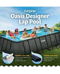 Funsicle 18 Feet Oasis Designer Lap Above Ground Pool with Pump