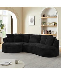 Sailvan Modern Curved L-Shape Luxury Sectional Sofa, Comfy Sleeper Couch,No Assembly Required