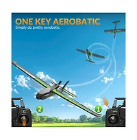 Bruce & Shark 4CH 2.4GHz Rc Glider Plane with Gyro & 3 Flight Modes, Rtf for Beginners & Pros