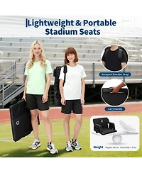 gaomon 2-Pack Portable 24.5in Folding Reclining Stadium Seats, Folding Bleacher Chairs