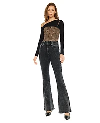 KanCan Women's Amirah Ultra High Rise Flare Jeans