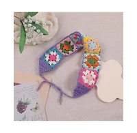 John Bead Granny Square Headband Floral Crochet Diy Kit for Beginners