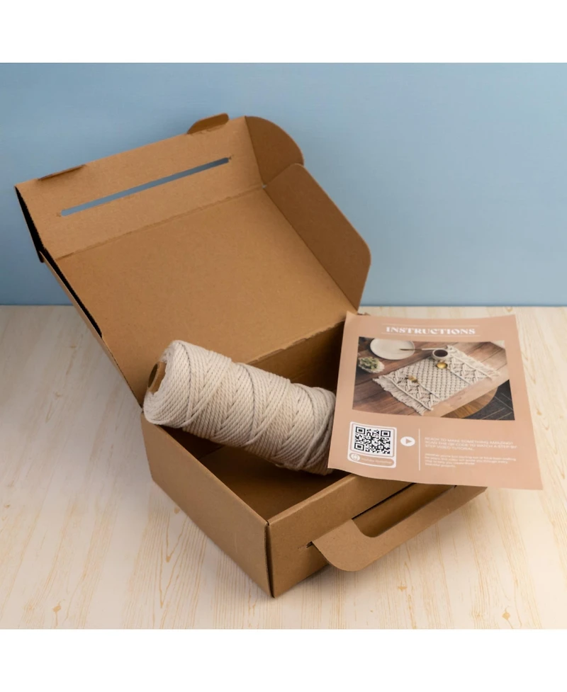 John Bead Macrame Handmade Placemat Diy Kit for Beginners