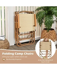 Sugift Folding Camp Chair Set of 2 with Aluminum Frame and Padded Armrests