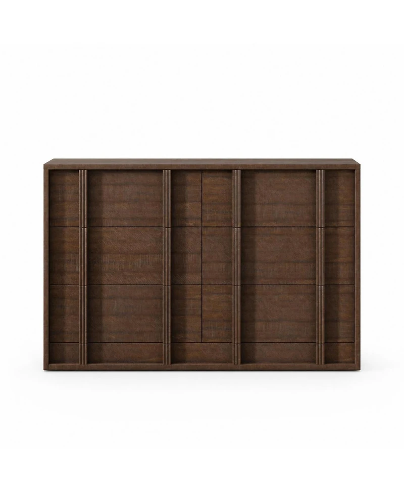 homfan 47.2" Storage Cabinet 6-Drawer Wood Console for Tv Up to 50", Living Room Entertainment Center