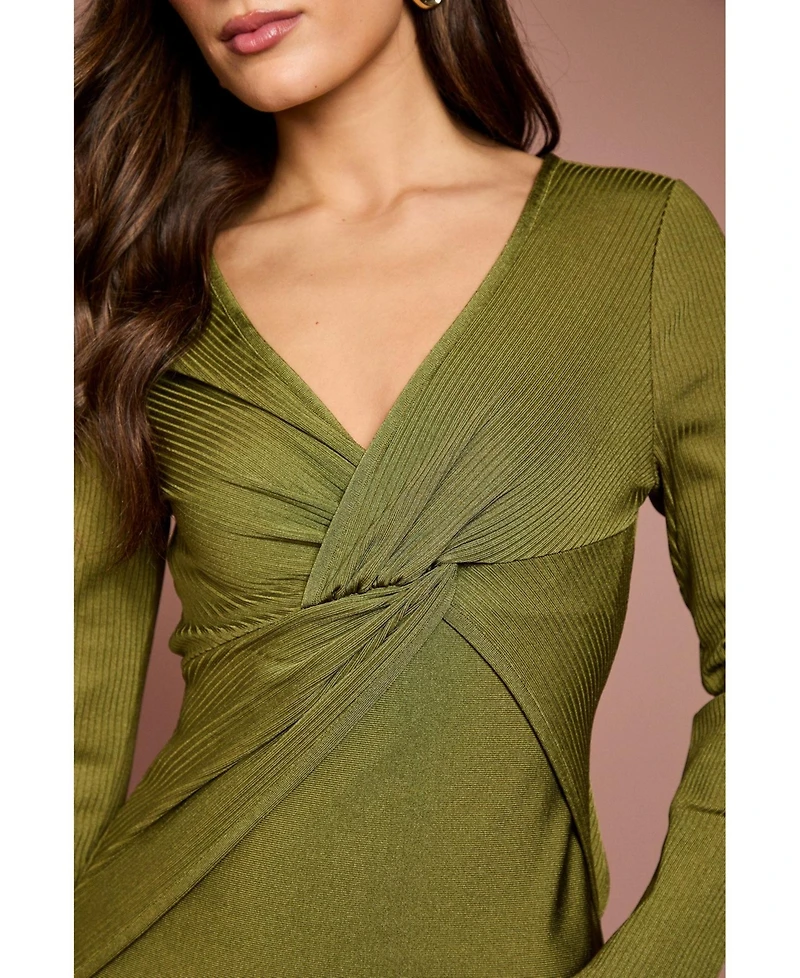 Coast Women's Bandage Twist Front V-Neck Midi Dress