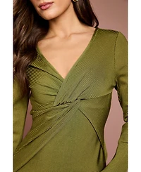 Coast Women's Bandage Twist Front V-Neck Midi Dress