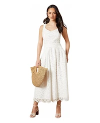 Oasis Women's Embroidered Broderie Midi Dress