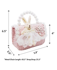 Puttisu Bunny Royale Kids Tweed Handbag with Pearl Handle