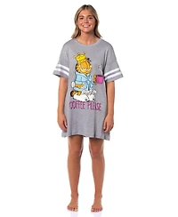 Garfield Women's Comic Coffee Please Nightgown Pajama Shirt Dress For Adults